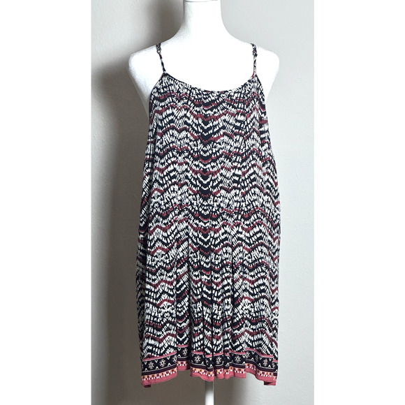 Sanctuary‎ Women’s Black Burgundy & White Sundress Size L Summer Dress - Picture 13 of 16